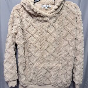Madden Girl Beige Textured Cowl  Hoodie